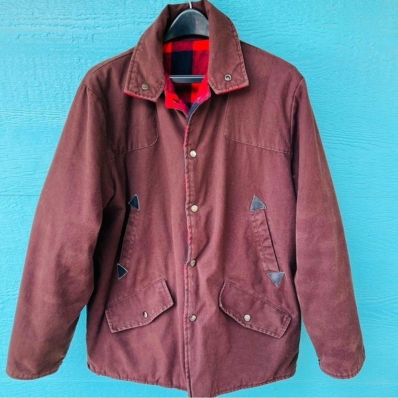 VINTAGE SEARS ROEBUCK REVERSIBLE BARN CHORE UTILITY JACKET COAT SIZE LARGE - Picture 2 of 9